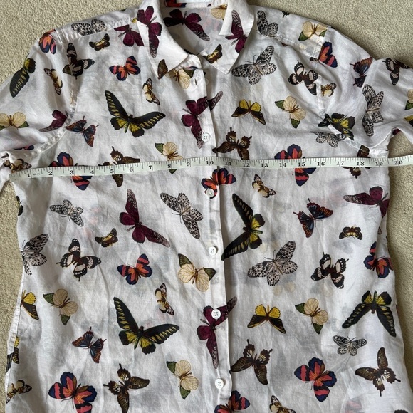 Equipment Femme Silk & Cotton Butterfly Button Down Shirt Small - Picture 9 of 10